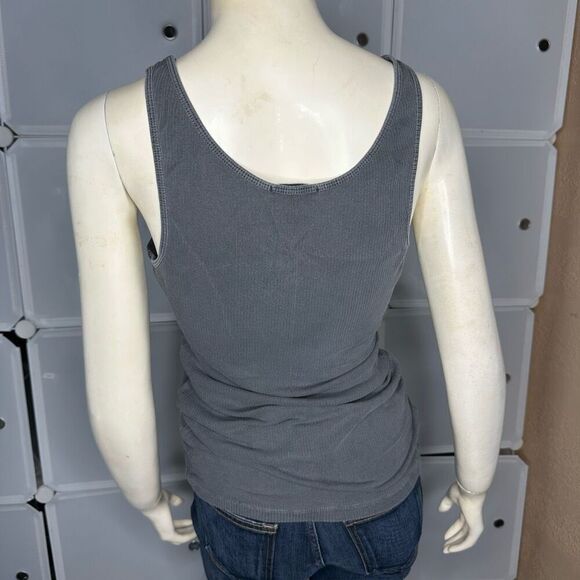James Perse Ribbed Daily Tank in Carbon Pigment Size 4/XL - Picture 3 of 11
